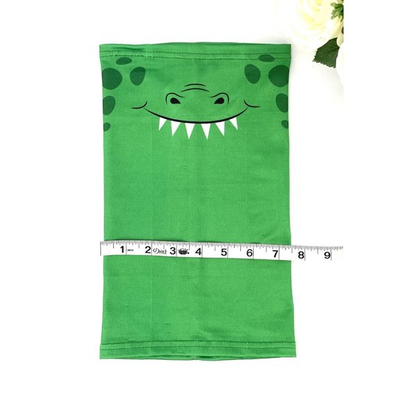 Halloween Neck Gaiter Face Mask Green Monster Mouth Scary Teeth Cloth One Size - Picture 4 of 7